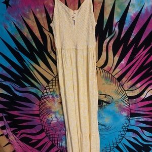 Wide leg yellow jumpsuit